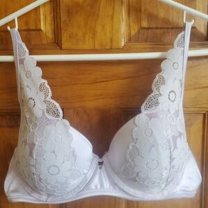 Aerie Show Off Padded Plunge lace bra womans 34C‎